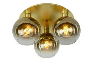 Plafond Lucide Marius 3-ljus guld metall glas 50 cm 74114/03/02 small 0