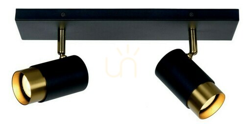 Kontrollera Spotlight Lucide FLORIS svart guld 2xGU10 LED CCT 35 cm 35913/02/30