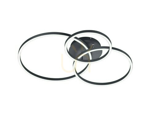Kontrollera Trio WINONA 670810632 LED-plafond, mattsvart, RGBW, med fjärrkontroll