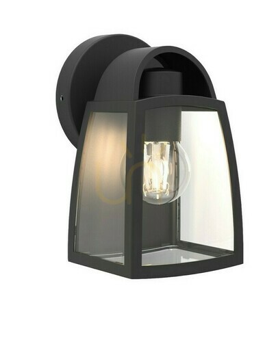 Kontrollera Vägglampa för utomhusbruk Lutec Kelsey svart aluminium glas 20 cm 5273702012