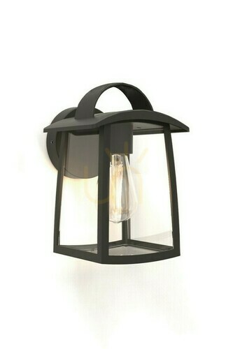 Kontrollera Vägglampa för utomhusbruk Lutec KELSEY svart aluminium glas 26,5 cm 5273603012
