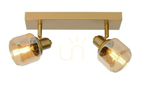 Kontrollera Spotlights Lucide BJORN guld 2-ljus E14 plafond 77979/02/02