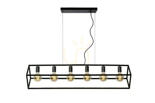Kontrollera Taklampa Lucide FABIAN svart metall 6-arm E27 120 cm 00425/06/30