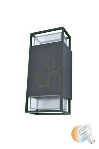 Kontrollera Utomhusvägglampa Lutec RIDGE 5107101118 antracit 2xGU10 max. 25 W IP54