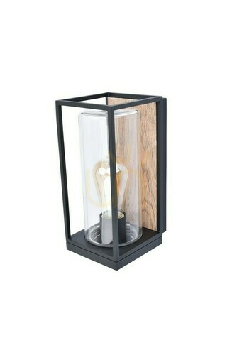Kontrollera Vägglampa för utomhusbruk Lutec FLAIR svart/trä 26 cm 5288814012
