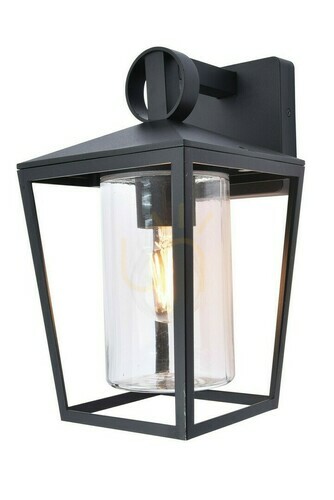 Kontrollera Vägglampa utomhus Lutec WEST svart aluminium glas 28,8 cm 5207901012