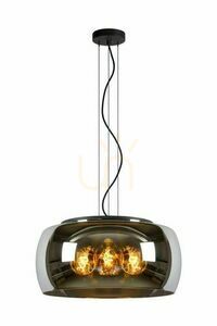 Pendellampa Lucide OLIVIA 45401/50/65 rökfärgat glas Ø 50 cm, 3xE27, höjd 50-158 cm small 0