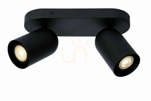 Kontrollera Lucide PUNCH svart plafond 2x GU10 metall 13958/02/30