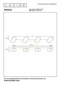 Spotlights Lucide PUNCH svart 4-ljus GU10 LED plafond 13958/04/30 small 5