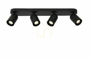 Spotlights Lucide PUNCH svart 4-ljus GU10 LED plafond 13958/04/30 small 6
