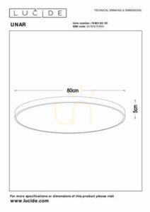 Plafond Lucide UNAR Svart LED 80 cm 79185/80/30 small 4