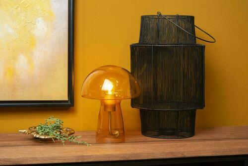 Kontrollera Bordslampa Lucide FUNGO orange glas E27 28 cm 10514/01/53