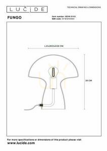 Bordslampa Lucide FUNGO guld glas E27 23x28 cm 10514/01/61 small 4