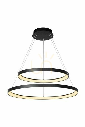 Kontrollera Pendellampa Lucide VIDAL svart metall Ø78 cm 46403/92/30