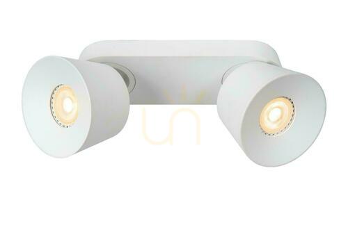 Kontrollera Takspot Lucide Trigono vit metall 2xGU10 09935/02/31