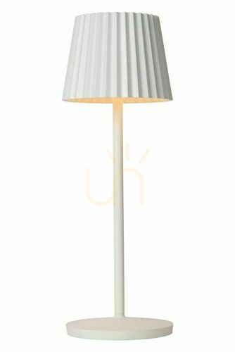 Kontrollera Lucide JUSTINE uppladdningsbar bordslampa vit LED 2 W IP54 38 cm 27889/02/31