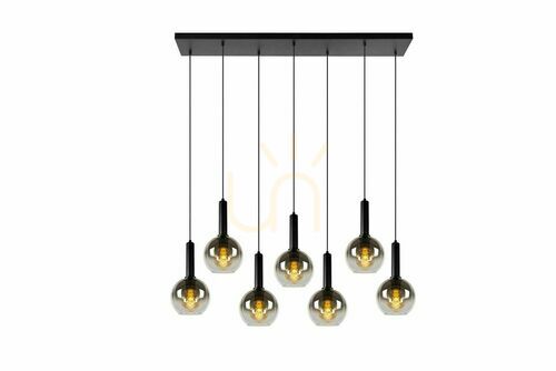 Kontrollera Taklampa Lucide Marius svart metall 7-ljus E27 45402/07/30