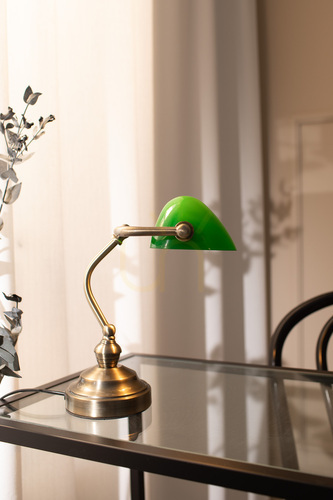 Kontrollera Bordslampa Markslojd Bankers 105930 grön metall 25 cm