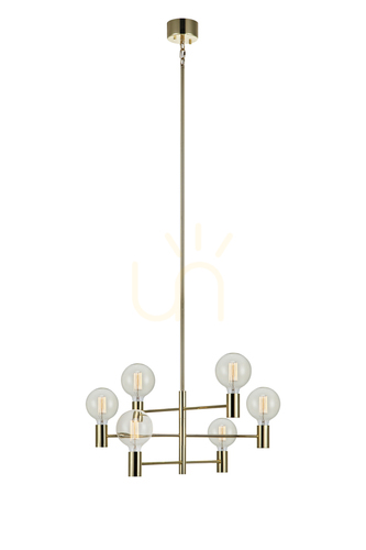 Kontrollera Pendant Light Markslojd Capital 6-Light Brass 62 cm 106418