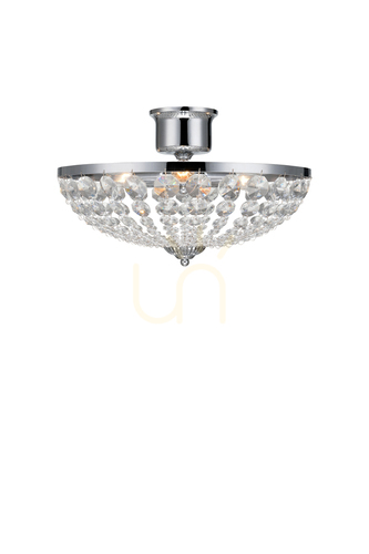 Kontrollera Plafond Markslojd Gränsö 105316 krom transparent kristall 3 lampor