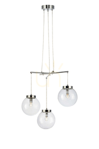 Pendantlampa Markslöjd Sicily 3L krom transparent glas 107015 small 0