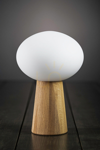 Bordslampa Markslöjd Pater 108409 vit ek trä/glas 37 cm small 1