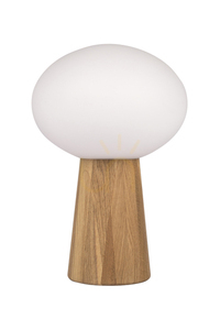Bordslampa Markslöjd Pater 108409 vit ek trä/glas 37 cm small 0