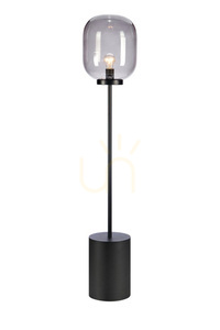 Golvlampa Markslojd Brooklyn 108425 svart metall rökfärgat glas 131 cm small 0