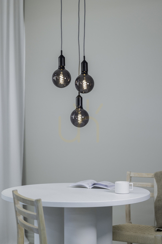 Kontrollera Pendellampa Markslöjd BRONX 108452 svart metall 3-ljus rund