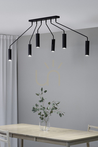 Plafond Markslojd Ramus 6L svart metall 192 cm 108508 small 1