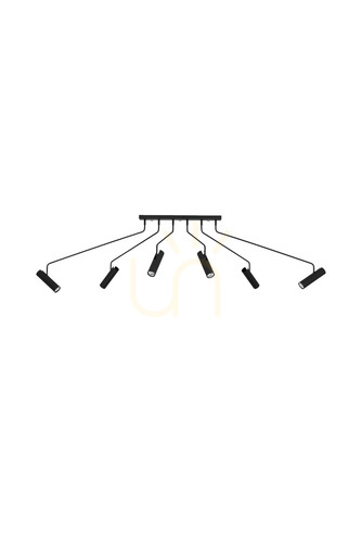 Kontrollera Plafond Markslojd Ramus 6L svart metall 192 cm 108508