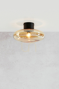 Vägglampa Markslöjd Locus 108539 amber svart metall glas small 1