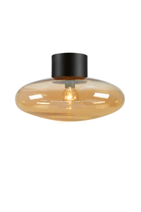 Vägglampa Markslöjd Locus 108539 amber svart metall glas small 0