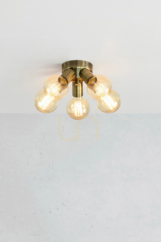 Kontrollera Plafond Markslojd MAZZO 5L antik mässing 108553