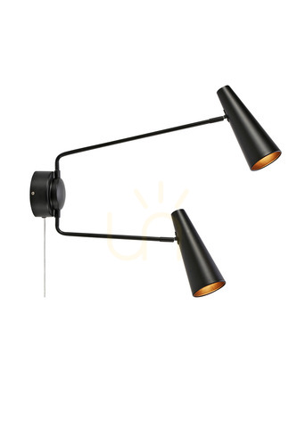 Kontrollera Vägglampa Markslojd Peak 2L svart 108690