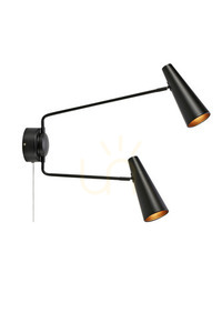 Vägglampa Markslojd Peak 2L svart 108690 small 0