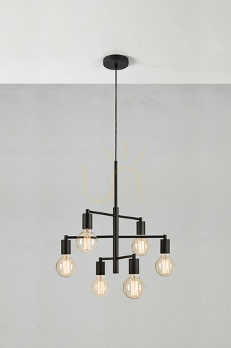 Kontrollera Pendant Light Markslojd Cielo 6-Light Black Metal 50 cm 108717