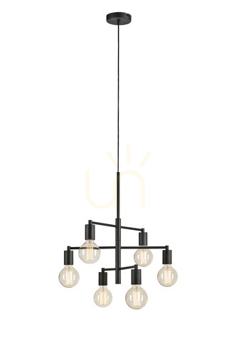 Kontrollera Pendant Light Markslojd Cielo 6-Light Black Metal 50 cm 108717