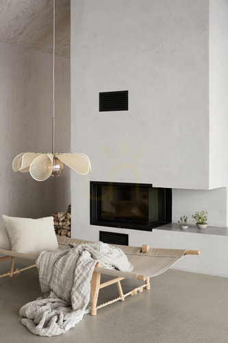 Kontrollera Pendant Light Markslojd STYRKA 63cm Natural Beige Antique Brass 108659