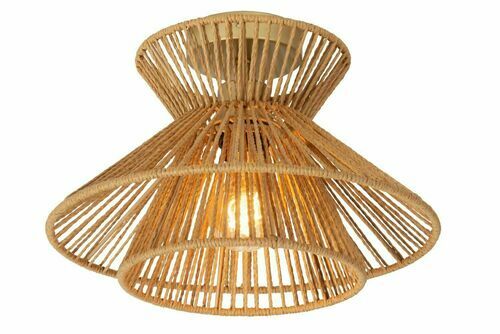 Kontrollera Lucide TASMAN plafond i trä och guld, Japandi, 32 cm, E27, 10120/32/72