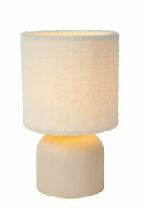 Bordslampa Lucide WOOLLY beige bomull metall Japandi E14 10516/01/38 small 0