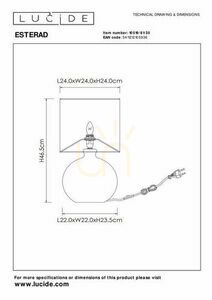 Bordslampa Lucide ESTERAD svart keramik E14 10519/81/30 small 3