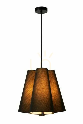 Kontrollera Lucide Gregory taklampa svart lin stål E27 30495/03/30