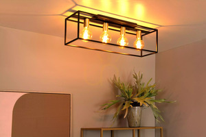 Lucide RUBEN takplafond, 4xE27, svart metall, 90 cm, 00124/04/30 small 6