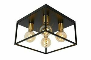 Plafond Lucide RUBEN svart metall vintage 4-ljus E27 36 cm 00124/14/30 small 0