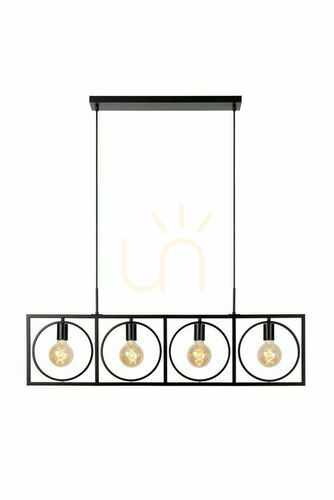 Kontrollera Taklampa Lucide SUUS svart metall vintage 4-ljus 00427/04/30