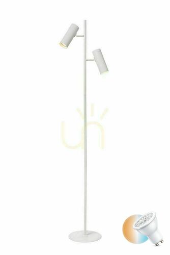 Kontrollera Golvlampa Lucide CLUBS vit LED CCT 140 cm aluminium 09739/02/31