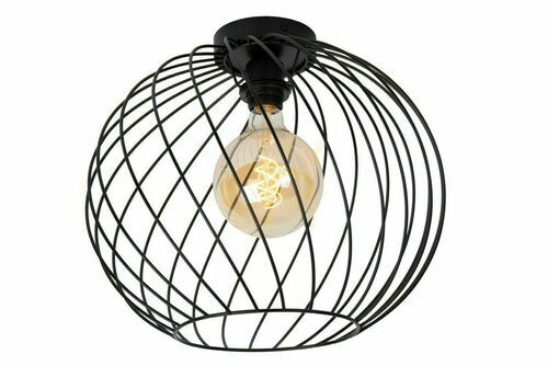 Kontrollera Plafond Lucide DANZA svart metall E27 Ø40 cm 21128/40/30