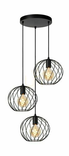 Kontrollera Lucide DANZA svart pendellampa 3-ljus metall E27 50 cm 21428/13/30