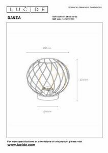 Lucide DANZA bordslampa guld svart metall E27 25 cm 21528/25/02 small 4
